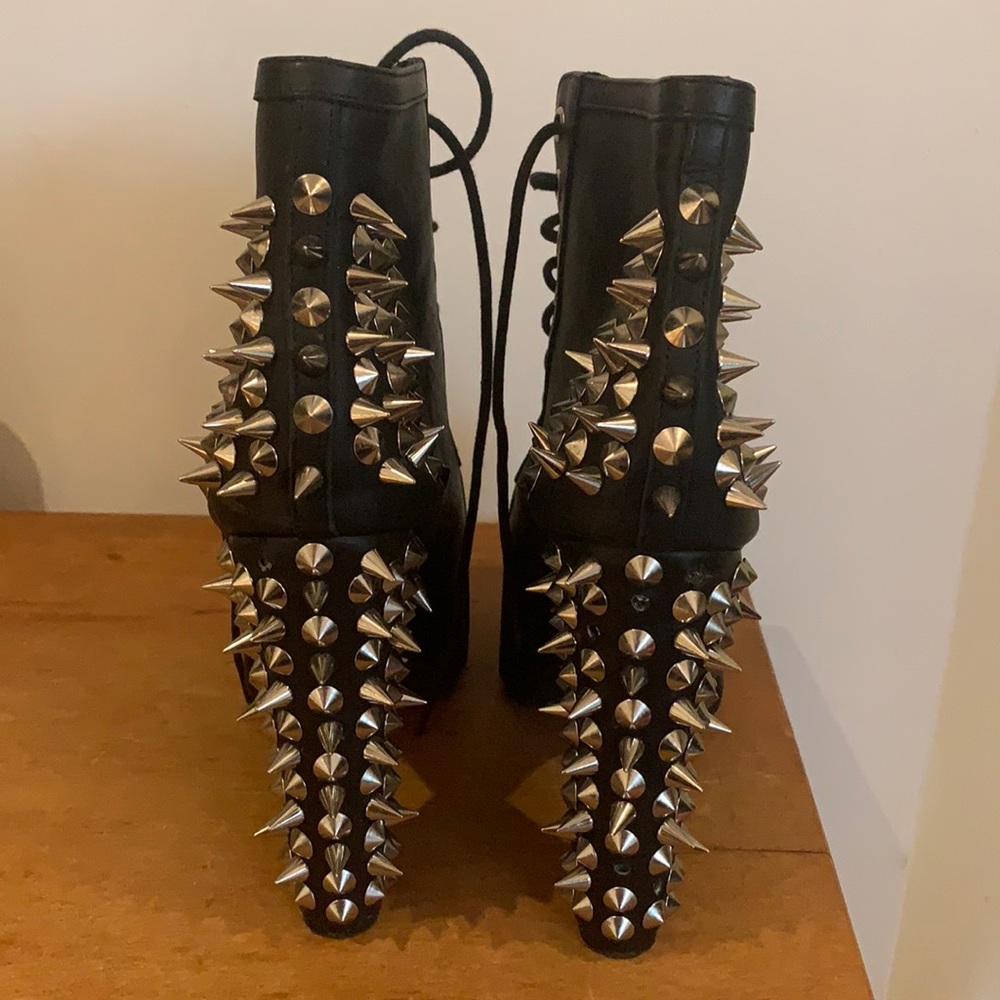 Jeffrey Campbell Black Lita Spike Boots size 7.5